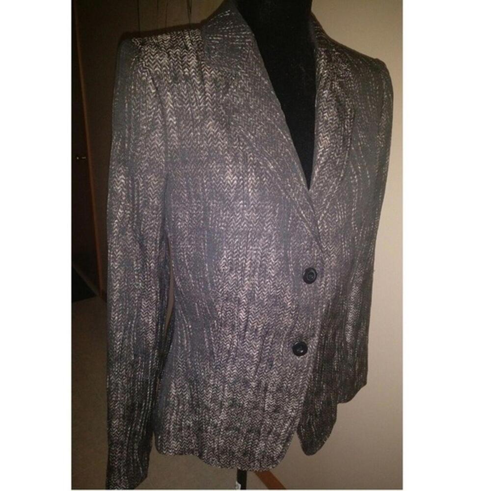 NWT Santorelli Gigi textured black grey Blazer jacket 10
